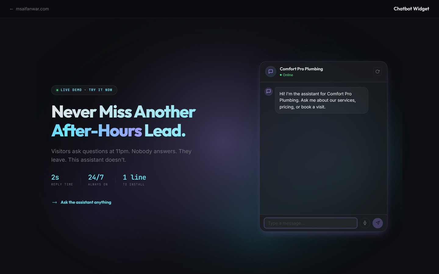Chatbot screenshot
